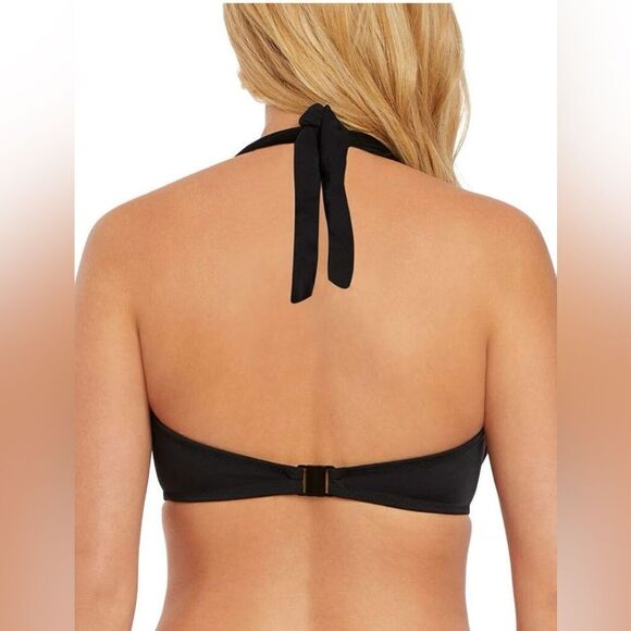 Freya Women's Standard Macramé Plunging Halter Bikini Top with Underwire - Picture 8 of 8